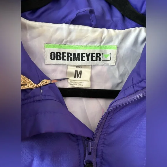 OBERMEYER Vibrant Vintage Men's Ski Jacket - Blue and Pink M